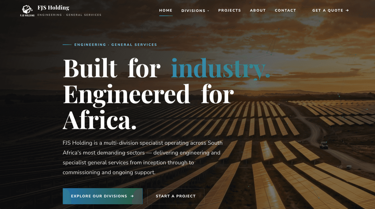 FJS Holding homepage